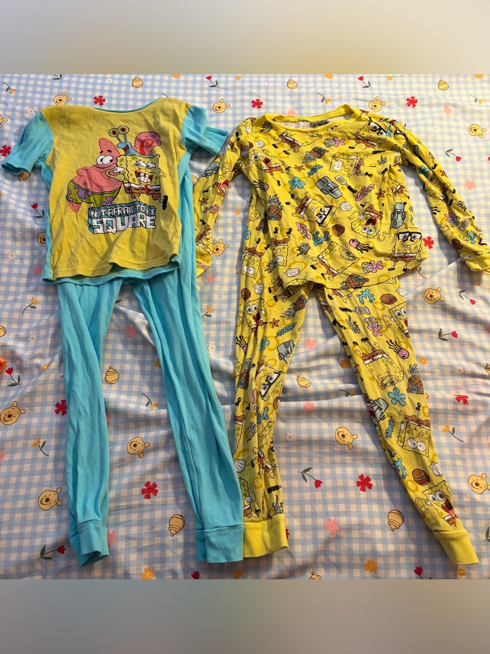 SpongeBob SquarePants Yellow and Blue Kids Pajama Sets
